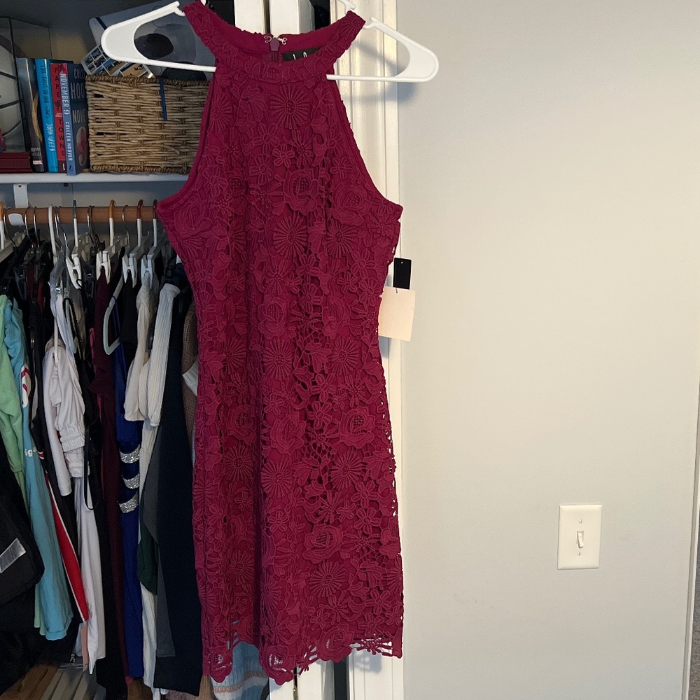 Brand New Magenta Lace mini dress